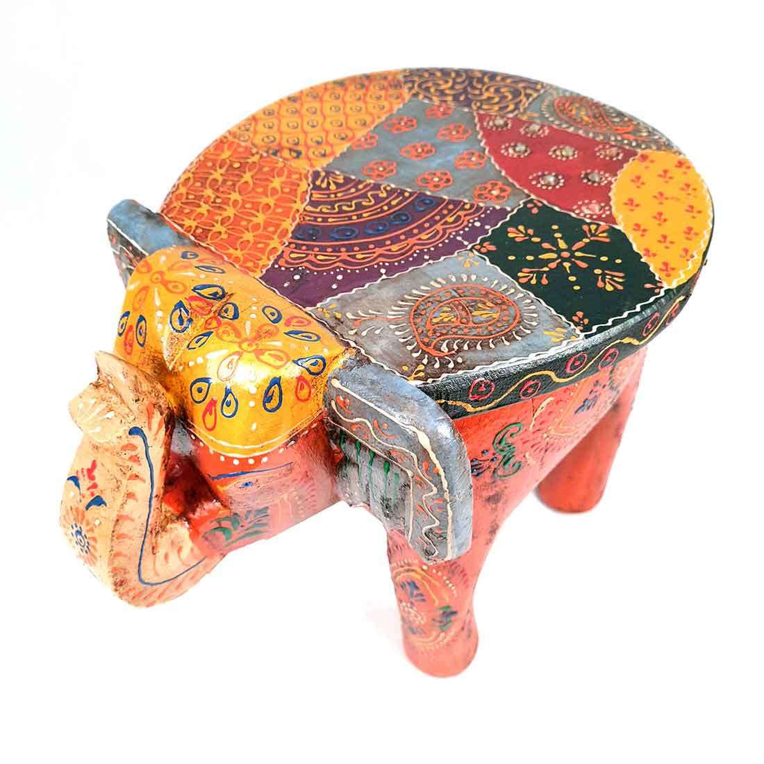 Elephant Showpiece - Stool Design | Elephant Table Showpiece - For Placing Small Pots & Tea Lights - For Home, Living Room Decor & Gifts - 8 Inch - Apkamart #Style_Design 2
