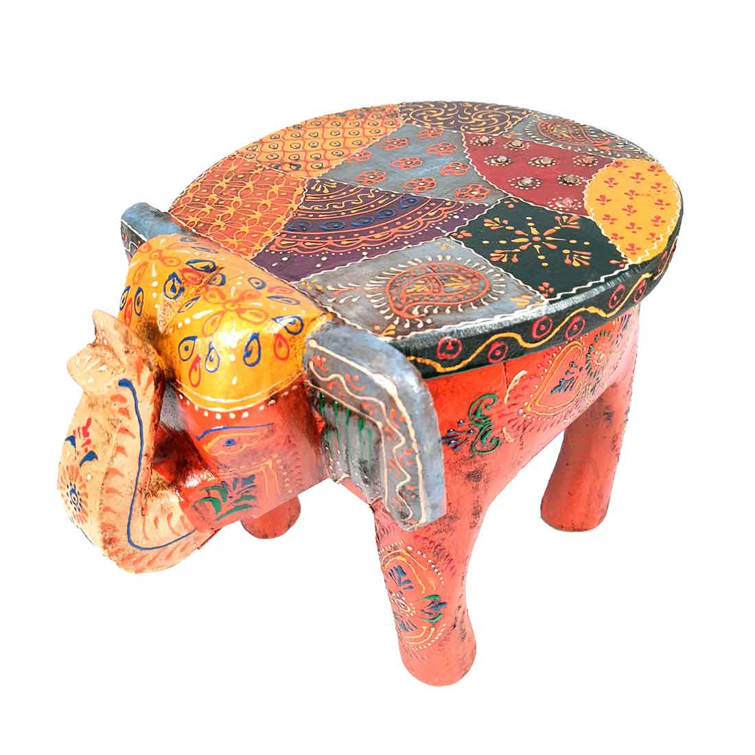 Elephant Showpiece - Stool Design | Elephant Table Showpiece - For Placing Small Pots & Tea Lights - For Home, Living Room Decor & Gifts - 8 Inch - Apkamart #Style_Design 2
