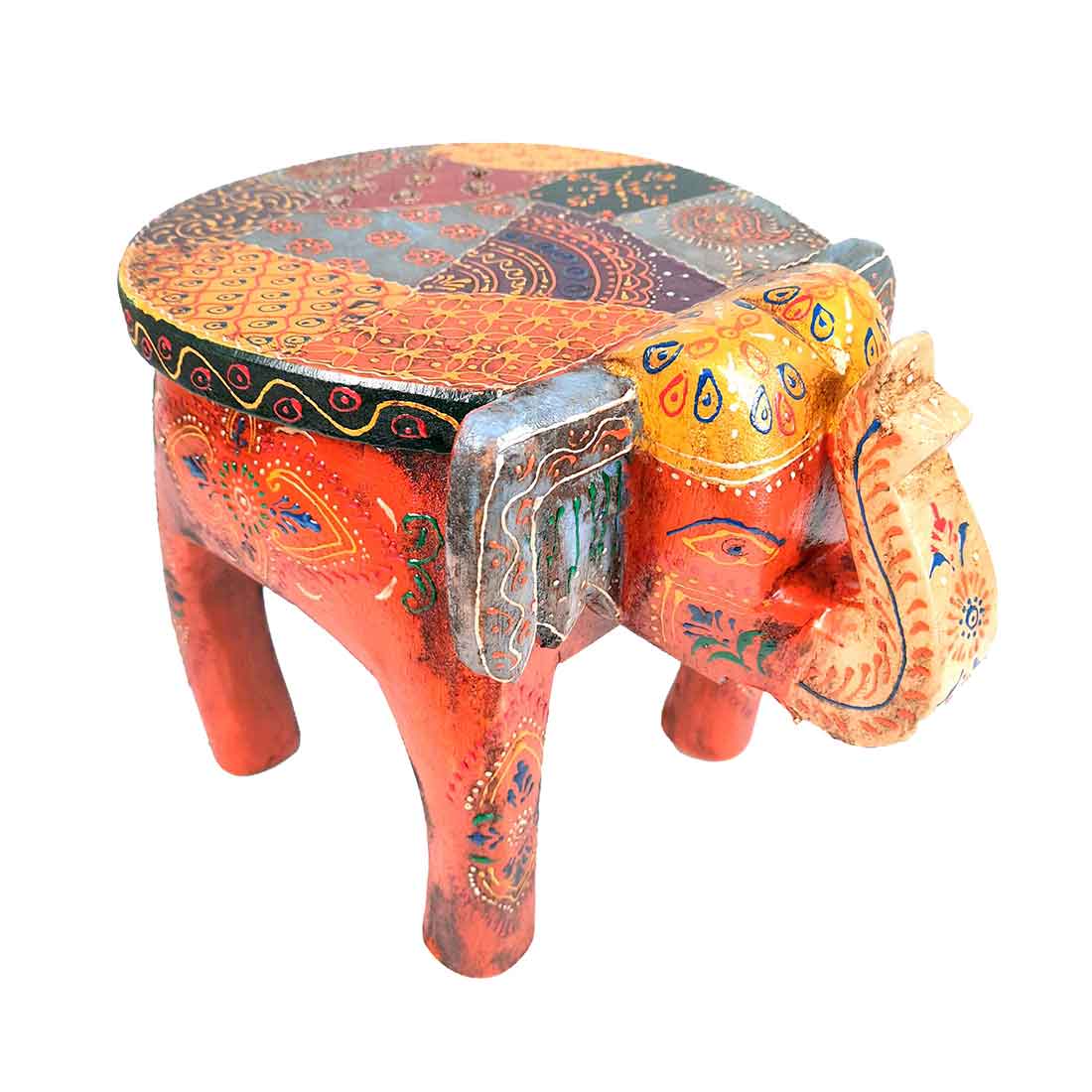 Elephant Showpiece - Stool Design | Elephant Table Showpiece - For Placing Small Pots & Tea Lights - For Home, Living Room Decor & Gifts - 8 Inch - Apkamart #Style_Design 2