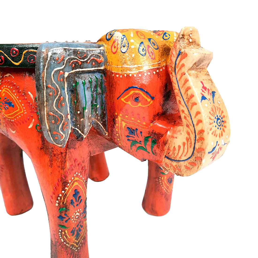 Elephant Showpiece - Stool Design | Elephant Table Showpiece - For Placing Small Pots & Tea Lights - For Home, Living Room Decor & Gifts - 8 Inch - Apkamart #Style_Design 2