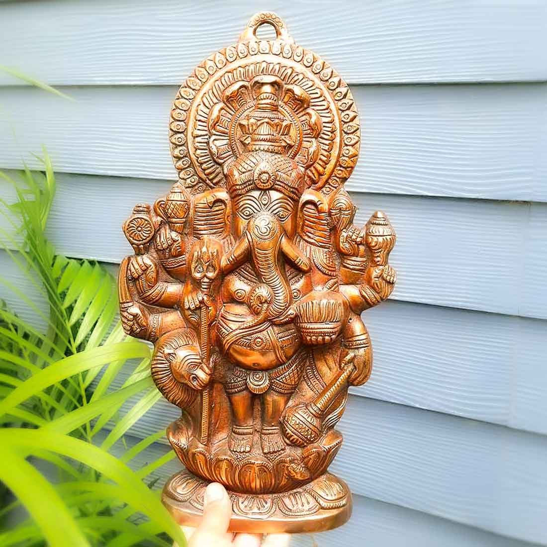 Lord Ganesh Wall Hanging - Metal Wall Art - 16 Inch - ApkaMart