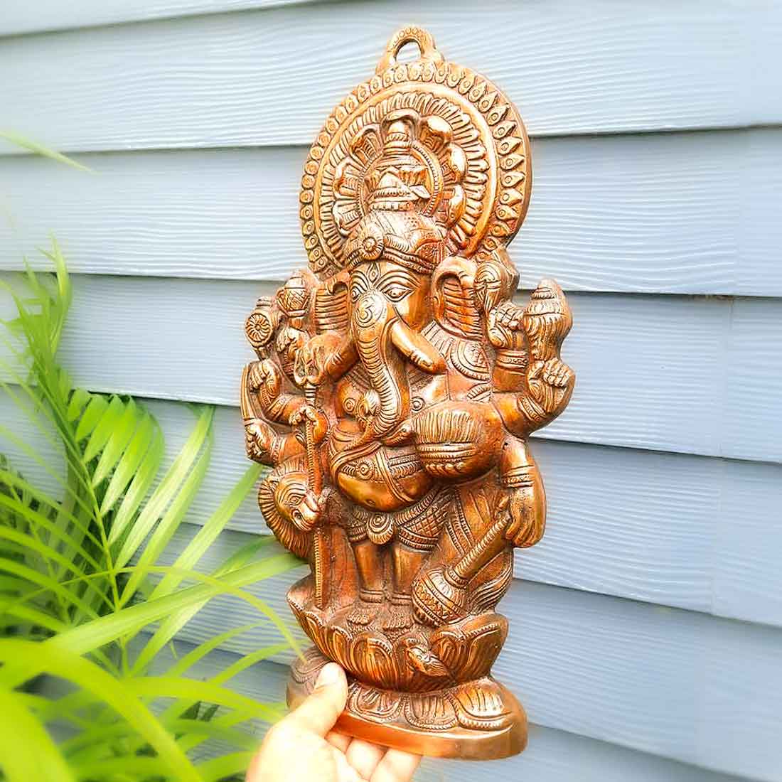 Lord Ganesh Wall Hanging - Metal Wall Art - 16 Inch - ApkaMart