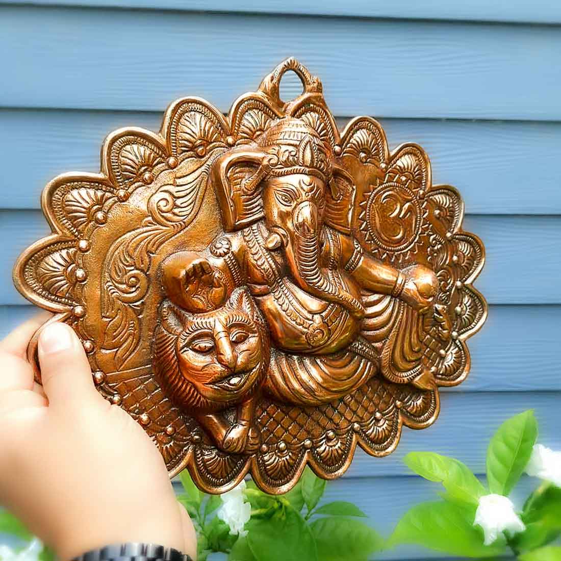 Lord Ganesh Wall Hanging - For Puja, Grah Pravesh & Home Decor - 11 Inch - ApkaMart