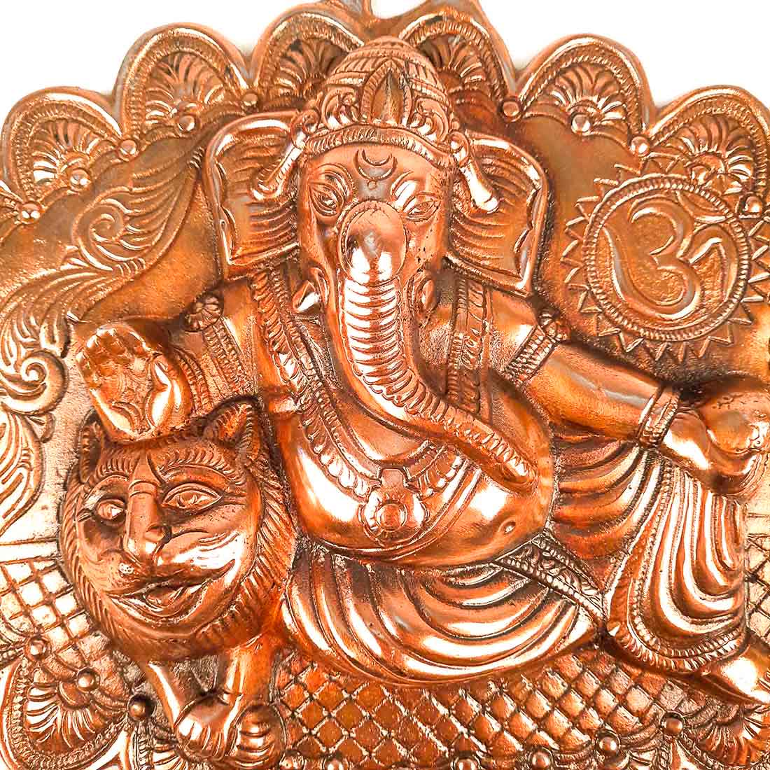 Lord Ganesh Wall Hanging - For Puja, Grah Pravesh & Home Decor - 11 Inch - ApkaMart