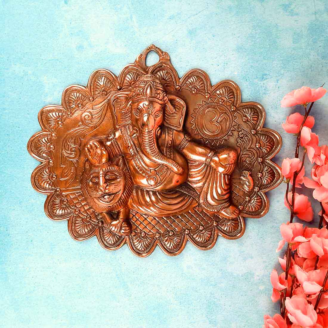 Lord Ganesh Wall Hanging - For Puja, Grah Pravesh & Home Decor - 11 Inch - ApkaMart