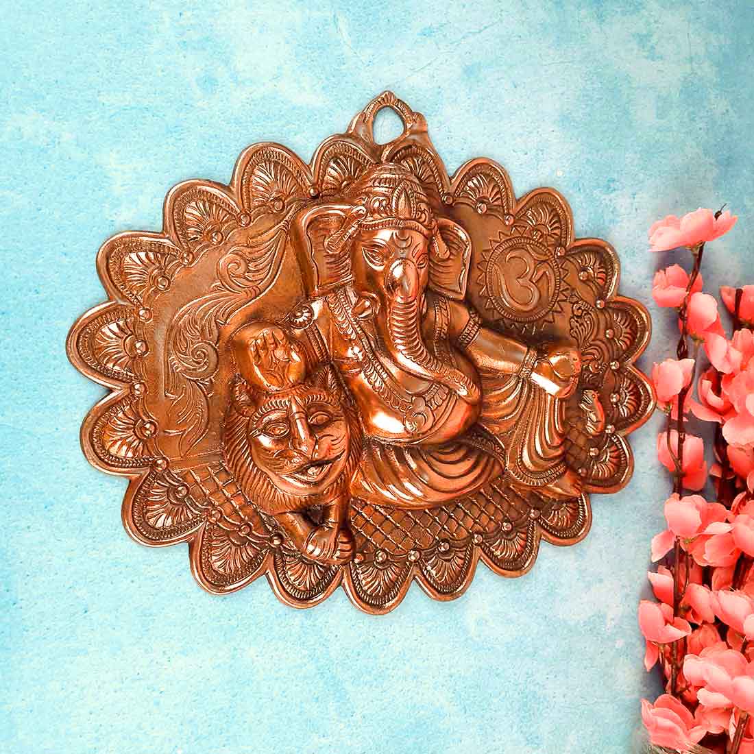 Lord Ganesh Wall Hanging - For Puja, Grah Pravesh & Home Decor - 11 Inch - ApkaMart