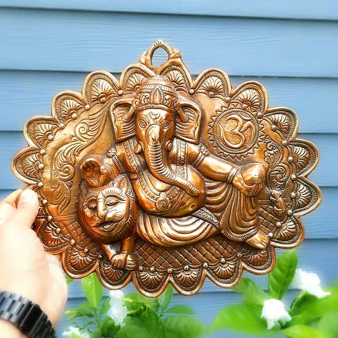 Lord Ganesh Wall Hanging - For Puja, Grah Pravesh & Home Decor - 11 Inch - ApkaMart
