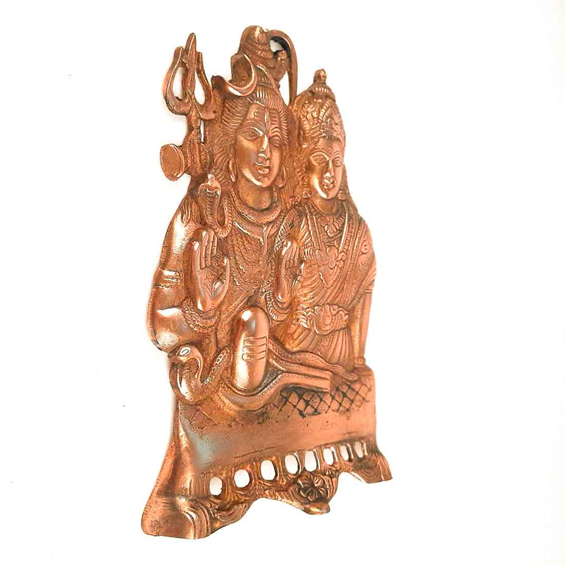 Lord Shiv Parvati Wall Hanging  - Metal Wall Art - 11 Inch - ApkaMart