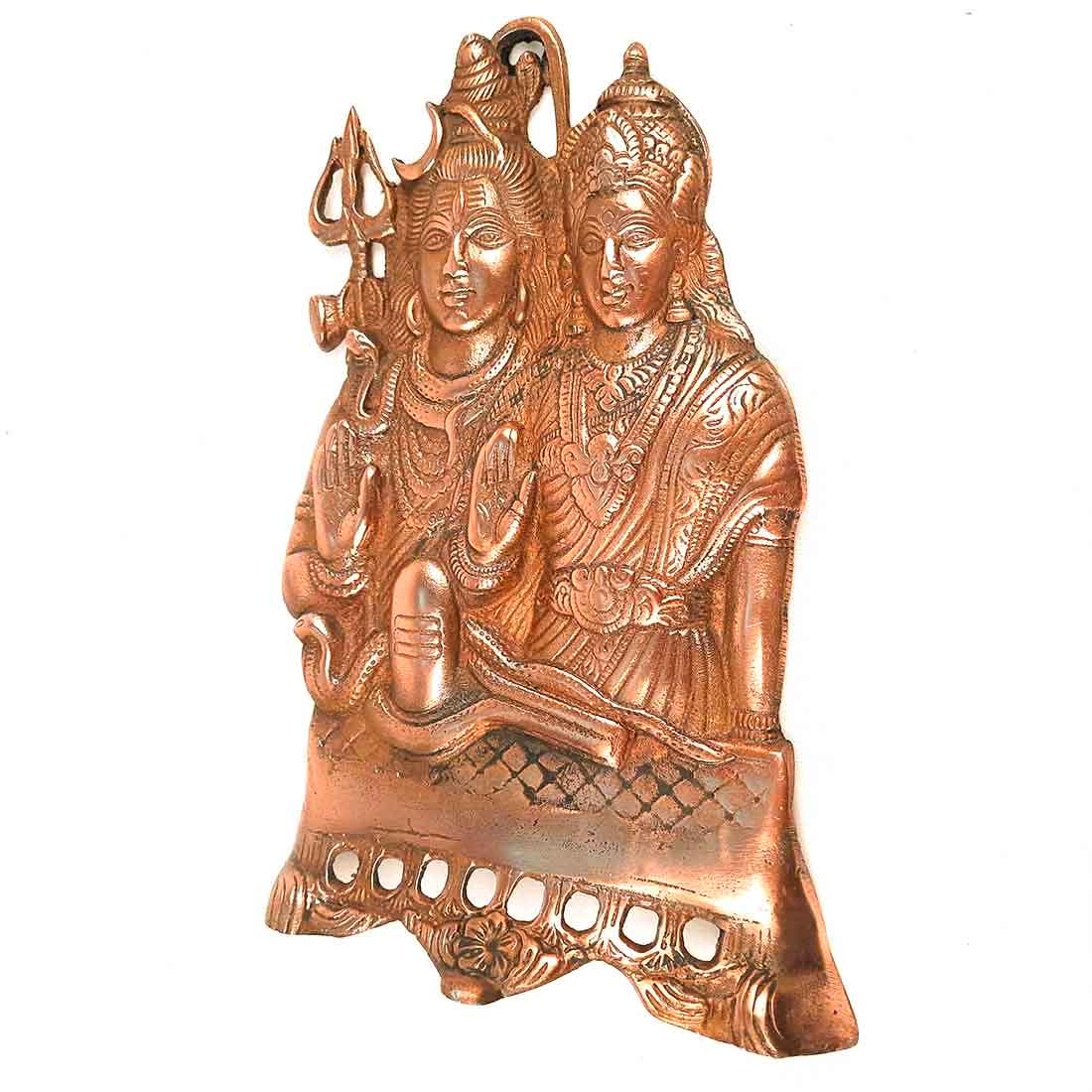 Lord Shiv Parvati Wall Hanging  - Metal Wall Art - 11 Inch - ApkaMart