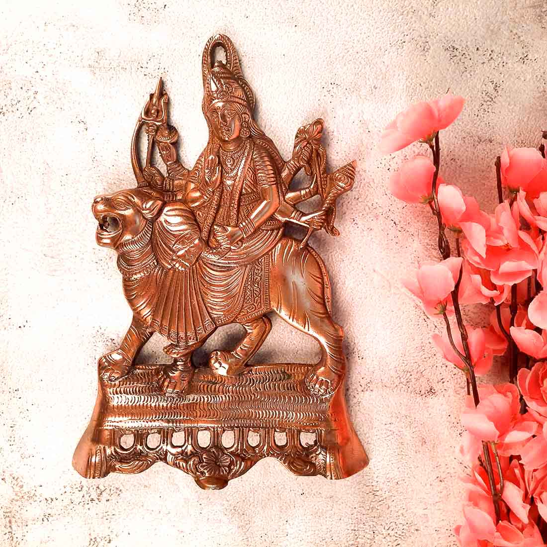 Durga Maa Wall Hanging - Metal Wall Decor - 11 Inch - ApkaMart