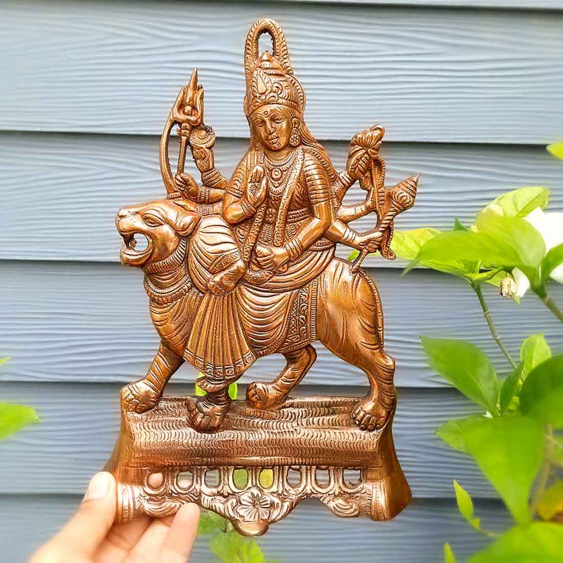 Durga Maa Wall Hanging - Metal Wall Decor - 11 Inch - ApkaMart