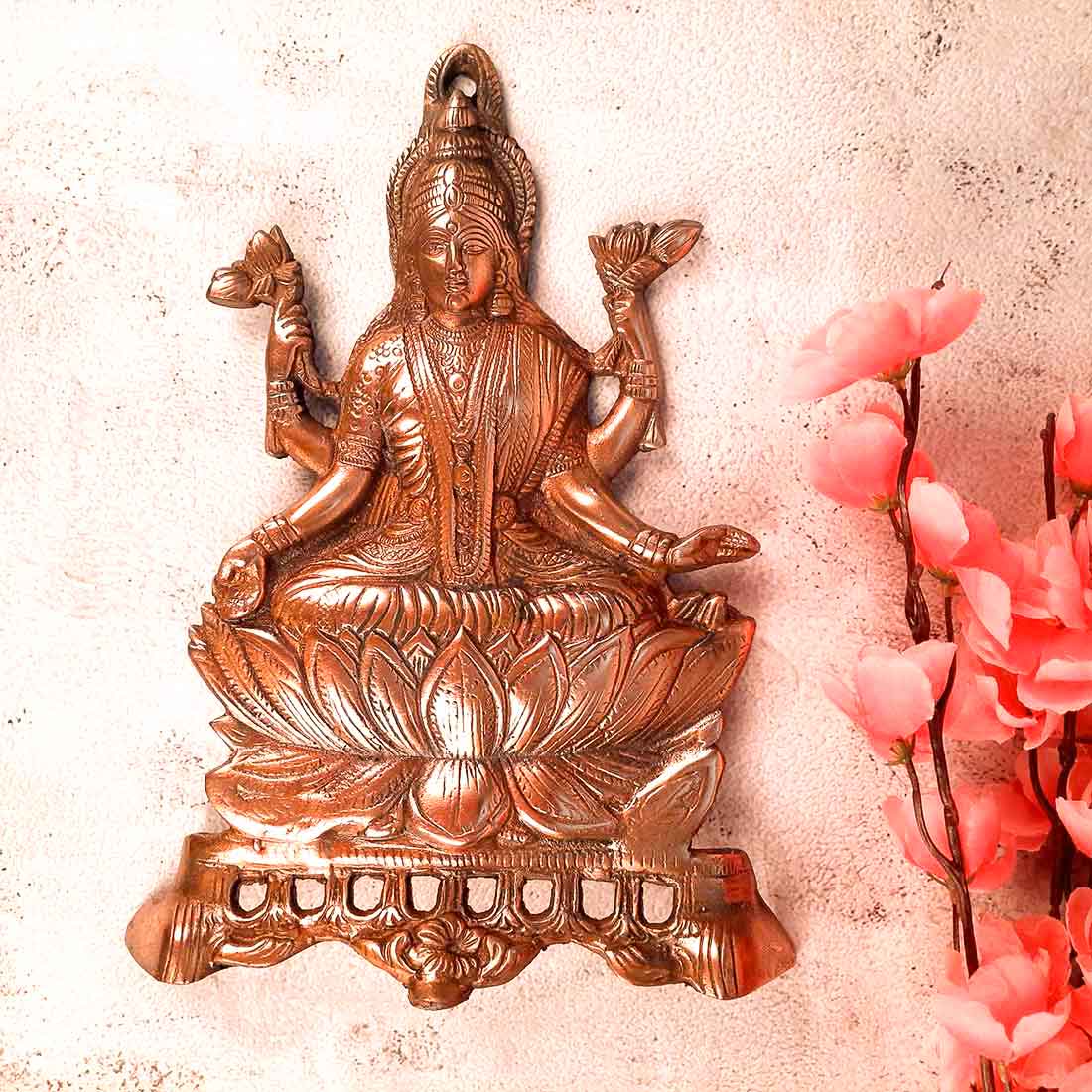 Goddess Laxmi Ji Wall Hanging  - For Pooja, Mandir & Home Decor - 11 Inch - ApkaMart