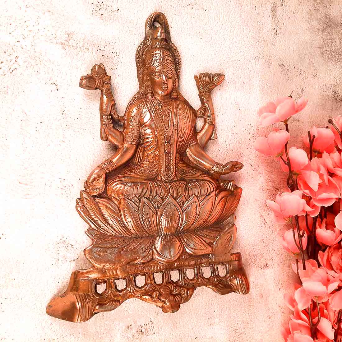 Goddess Laxmi Ji Wall Hanging  - For Pooja, Mandir & Home Decor - 11 Inch - ApkaMart