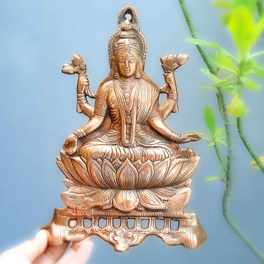 Goddess Laxmi Ji Wall Hanging - For Pooja, Mandir & Home Decor - 11 Inch - ApkaMart