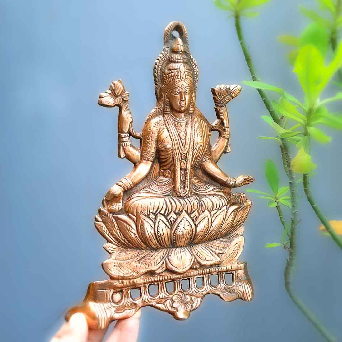 Goddess Laxmi Ji Wall Hanging - For Pooja, Mandir & Home Decor - 11 Inch - ApkaMart