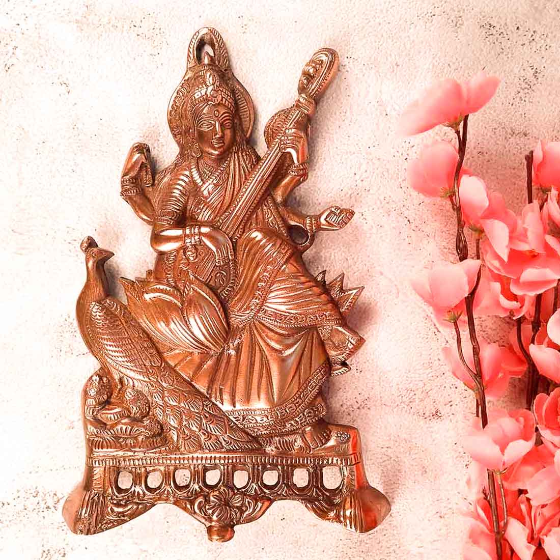 Saraswati Wall Hanging - For Living room & Home Decor - 11 Inch - ApkaMart