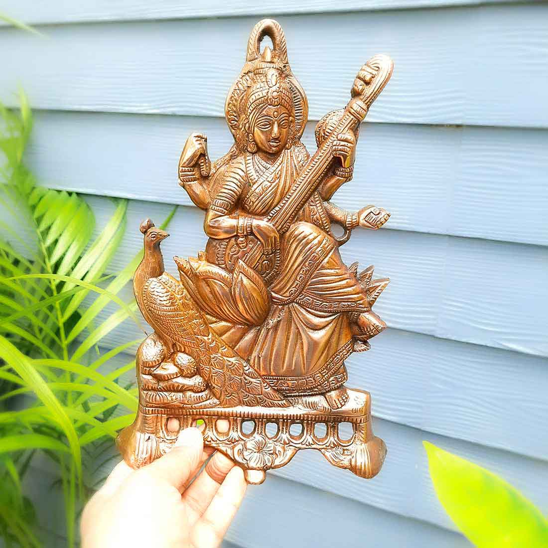 Saraswati Wall Hanging - For Living room & Home Decor - 11 Inch - ApkaMart