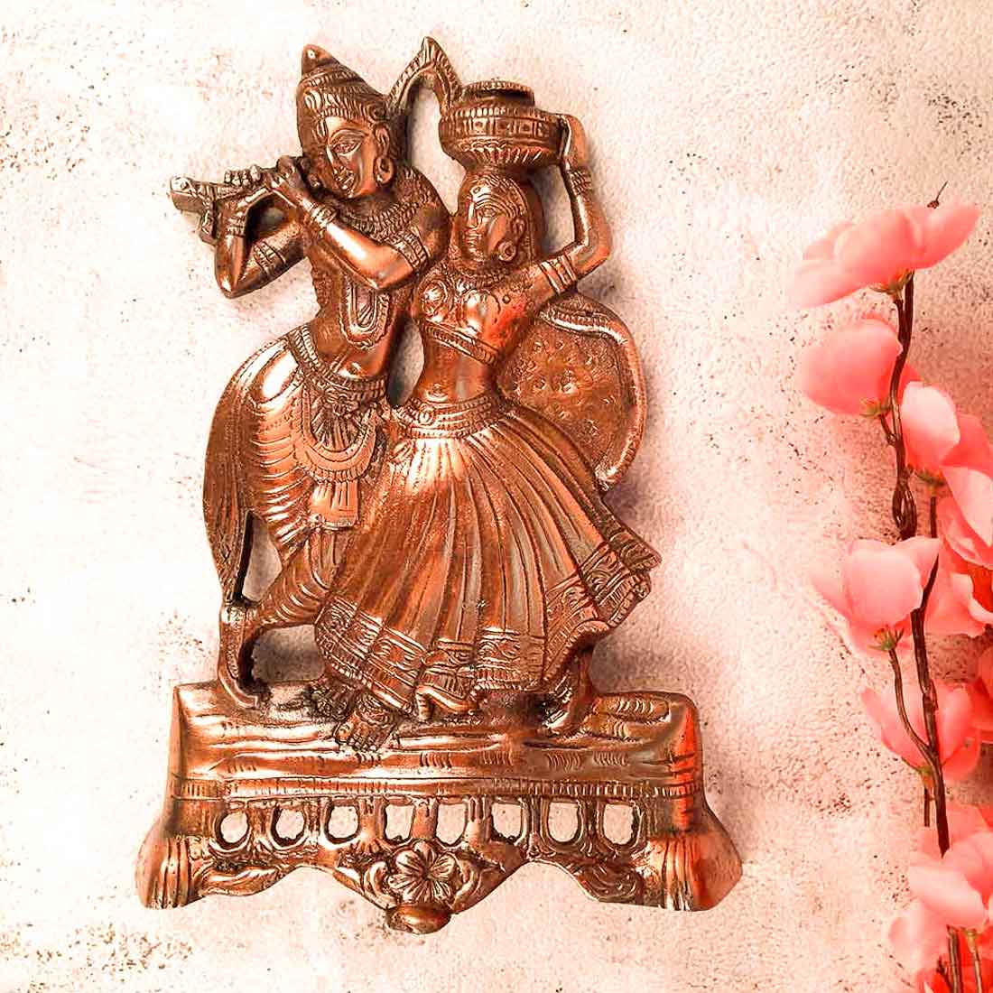 Radha Krishna Wall Hanging - Beautiful Radha Krishna Murti - 11 Inch - ApkaMart
