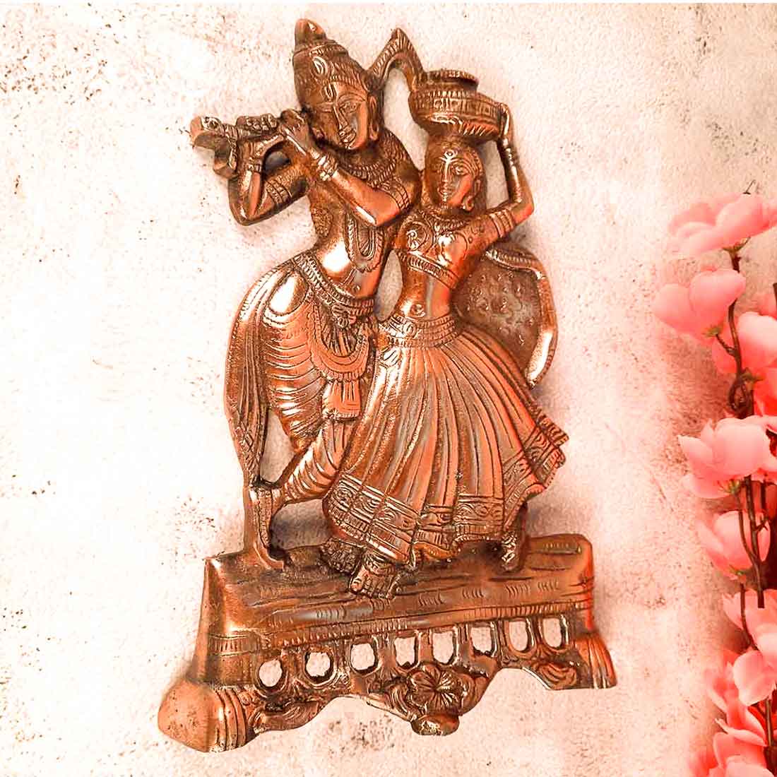 Radha Krishna Wall Hanging - Beautiful Radha Krishna Murti - 11 Inch - ApkaMart