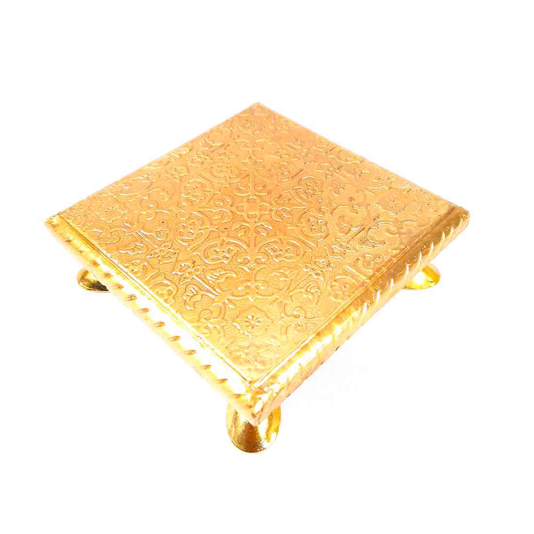 Pooja Bajot | Brass Chowki - For Pooja, Weddings & Festivals - Set of 2 (4,5 Inch) - ApkaMart