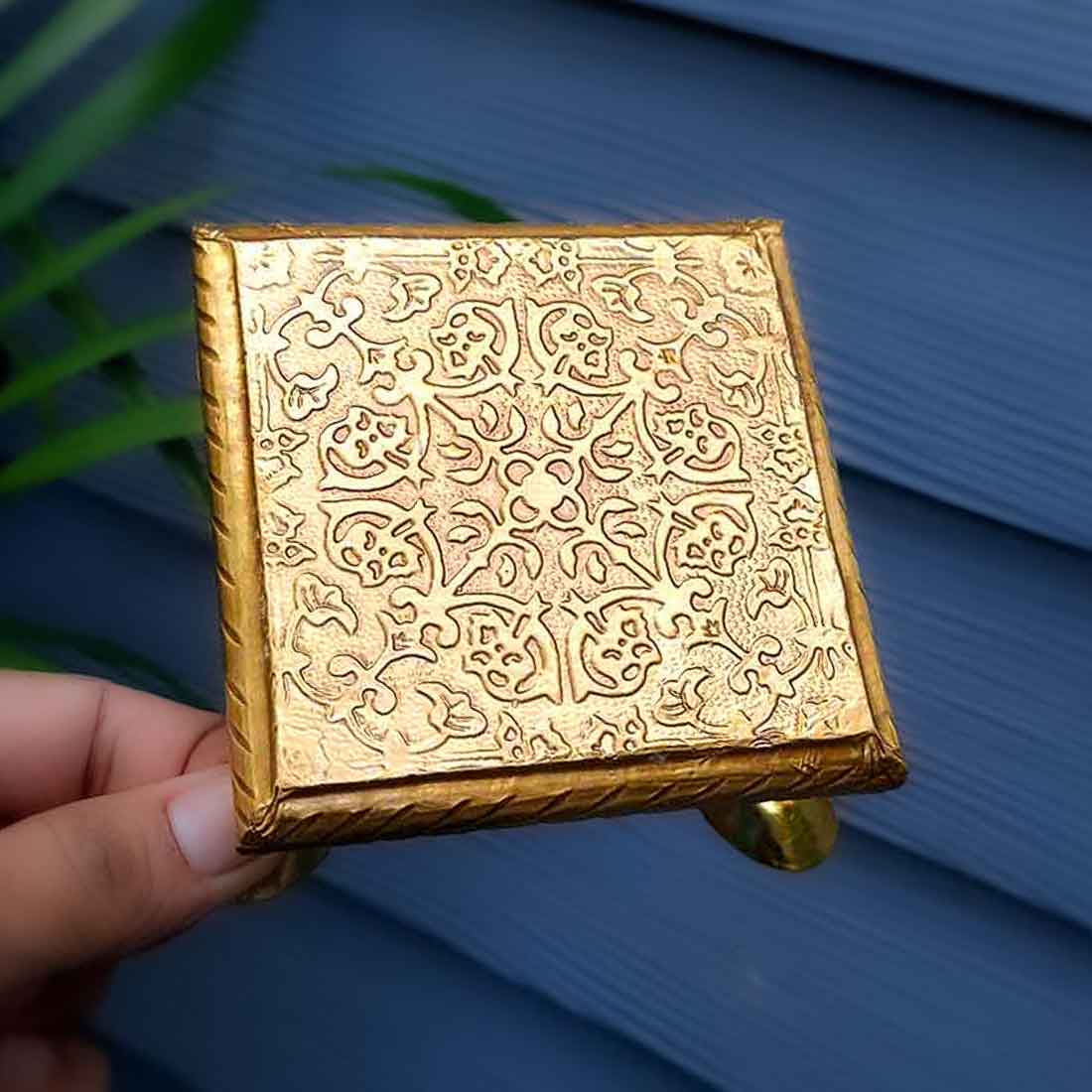 Pooja Bajot | Brass Chowki - For Pooja, Weddings & Festivals - Set of 2 (4,5 Inch) - ApkaMart