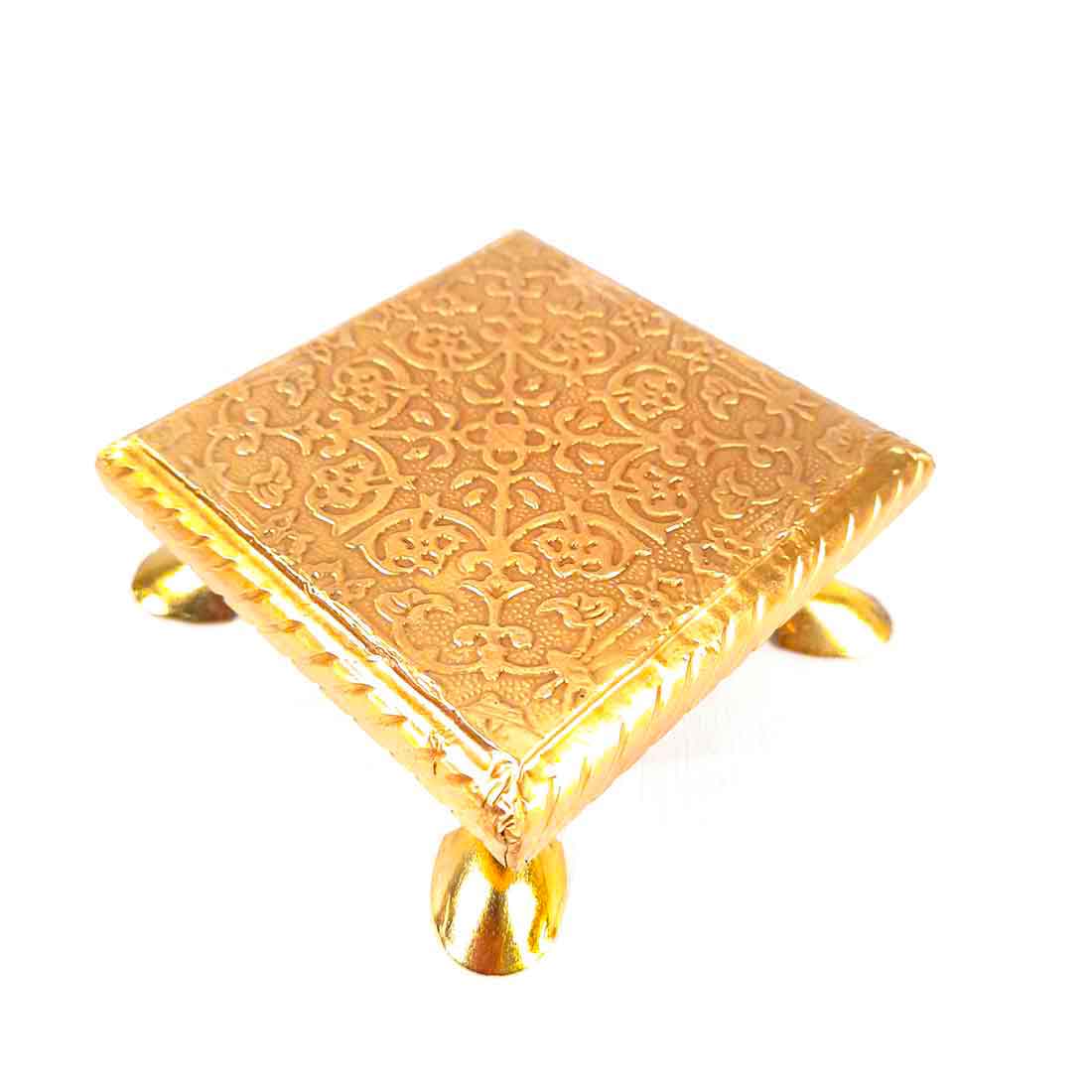 Pooja Bajot | Brass Chowki - For Pooja, Weddings & Festivals - Set of 2 (4,5 Inch) - ApkaMart