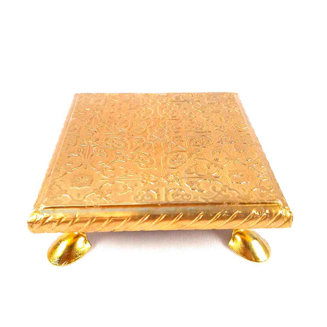 Pooja Bajot | Brass Chowki - For Pooja, Weddings & Festivals - Set of 2 (4,5 Inch) - ApkaMart