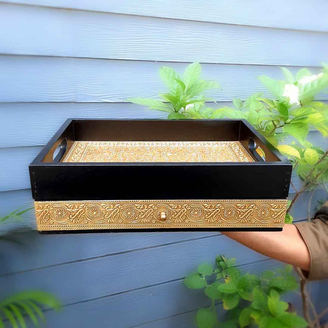 Serving Platters Set - With Drawer - For Serving & Table Decor  -14 Inch - ApkaMart