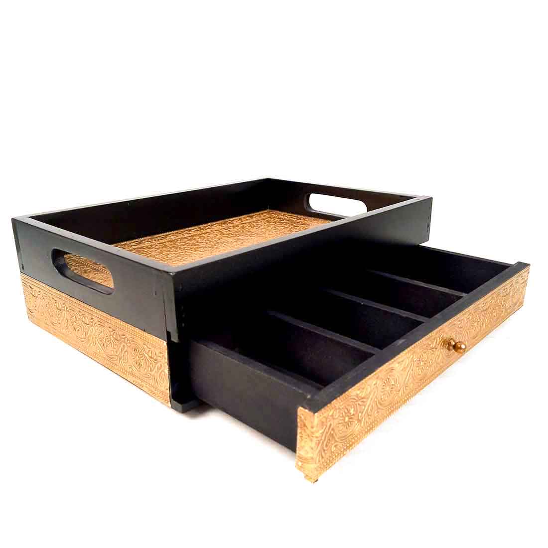 Serving Platters Set - With Drawer - For Serving & Table Decor -14 Inch - ApkaMart