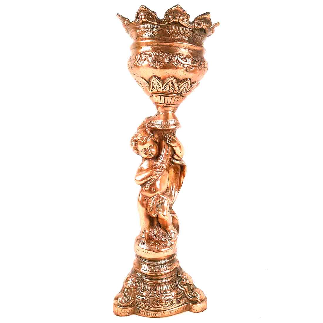 Vase | Flower Pot - Metal | Showpiece Cum Vase - Figurine Holding Mashal - for Home Decoration, Living Room, Table, Shelf, Office , Interior Decor | Gifts for All Occasions -18 Inch