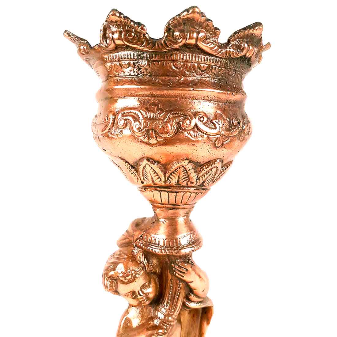 Vase | Flower Pot - Metal | Showpiece Cum Vase - Figurine Holding Mashal - for Home Decoration, Living Room, Table, Shelf, Office , Interior Decor | Gifts for All Occasions -18 Inch