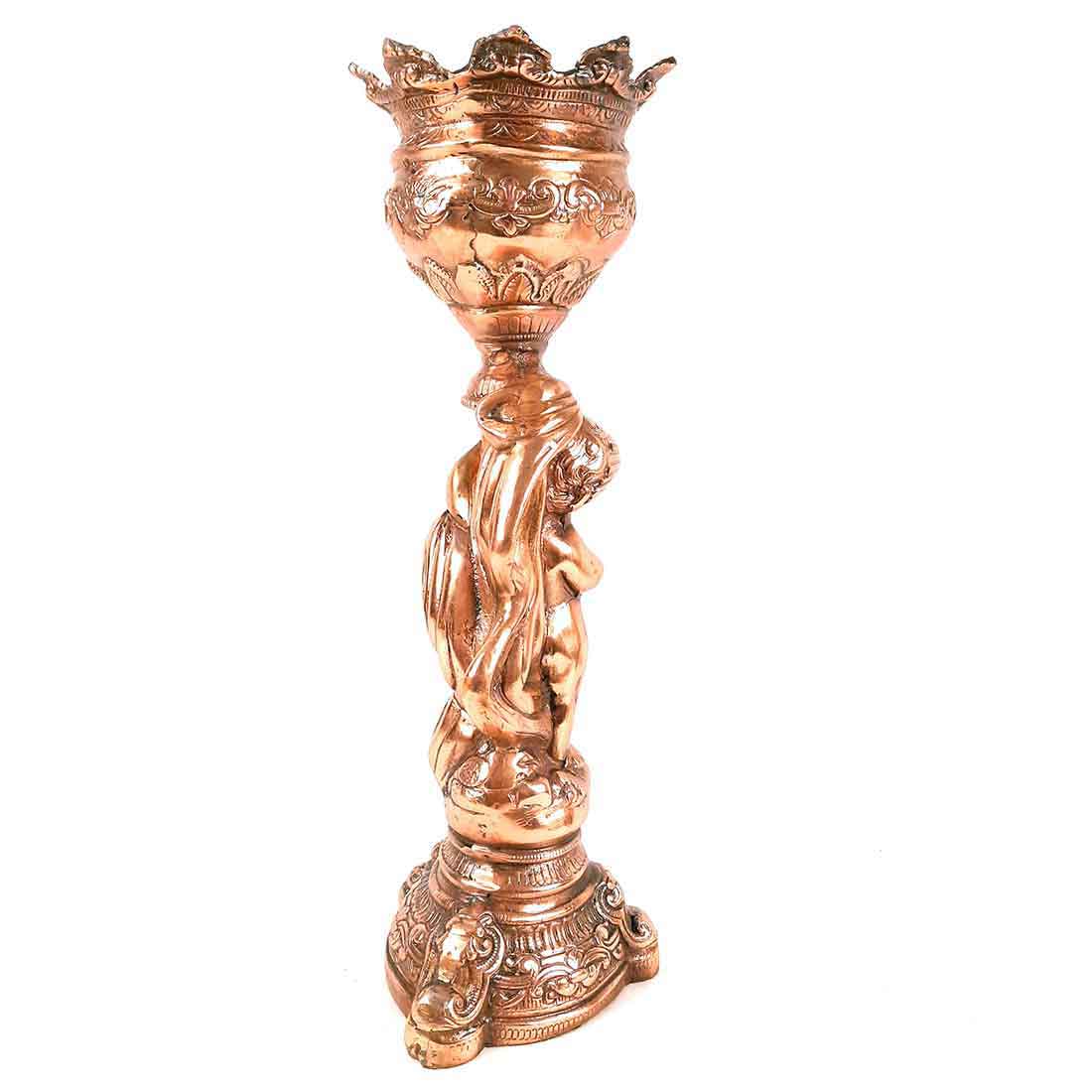 Vase | Flower Pot - Metal | Showpiece Cum Vase - Figurine Holding Mashal - for Home Decoration, Living Room, Table, Shelf, Office , Interior Decor | Gifts for All Occasions -18 Inch