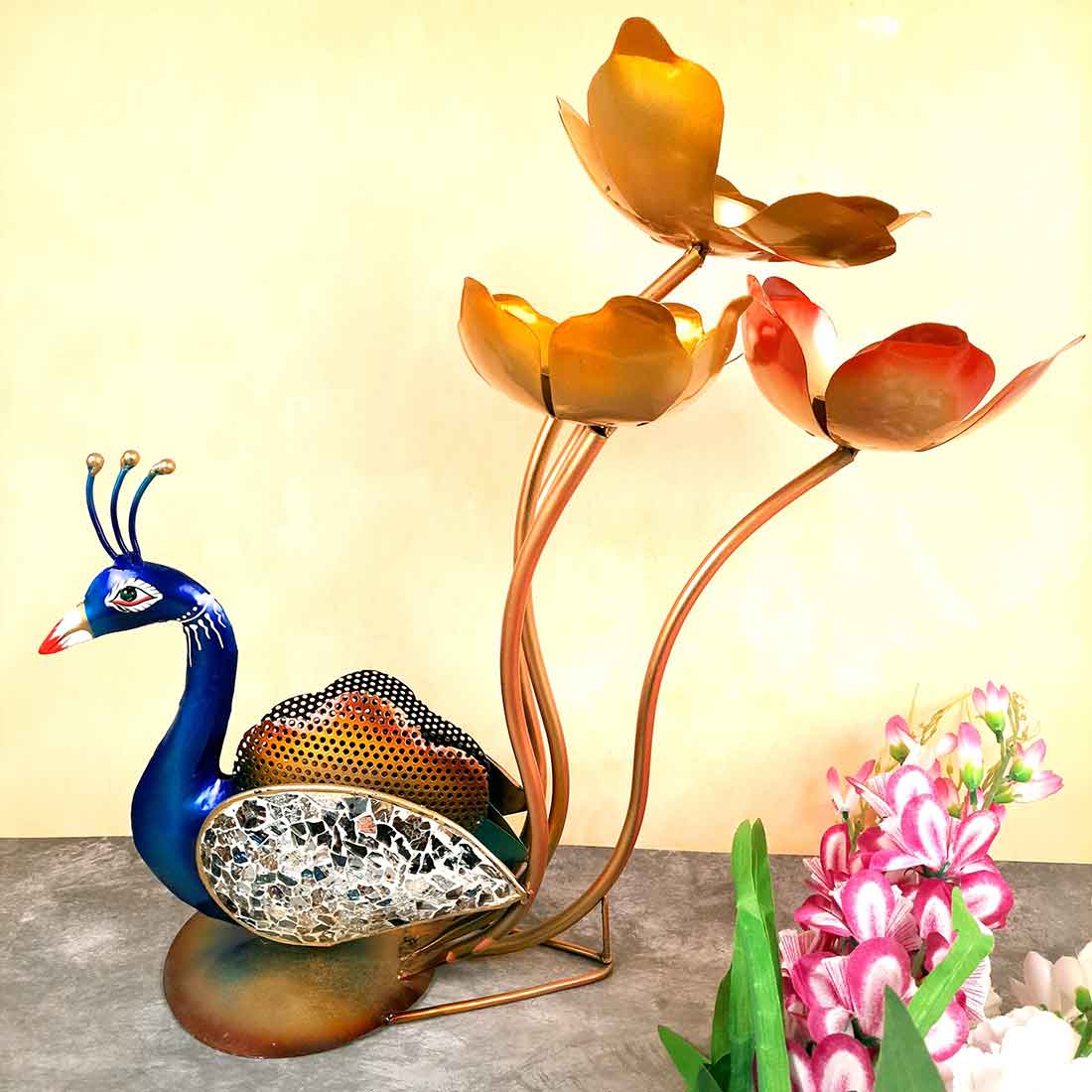 Peacock Showpiece - For Table Decor & Living Room- 18 Inch - ApkaMart