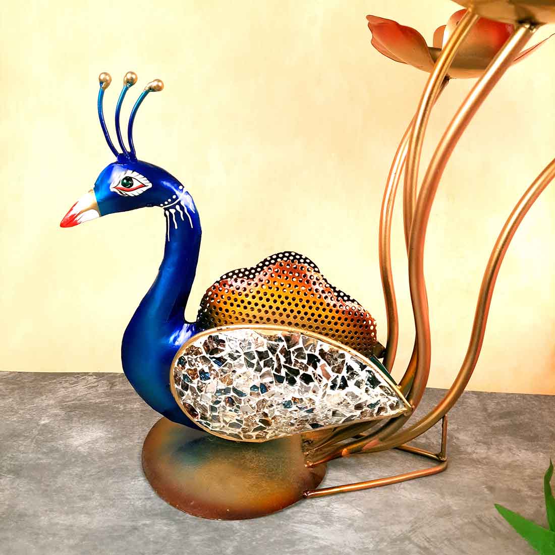 Peacock Showpiece - For Table Decor & Living Room- 18 Inch - ApkaMart