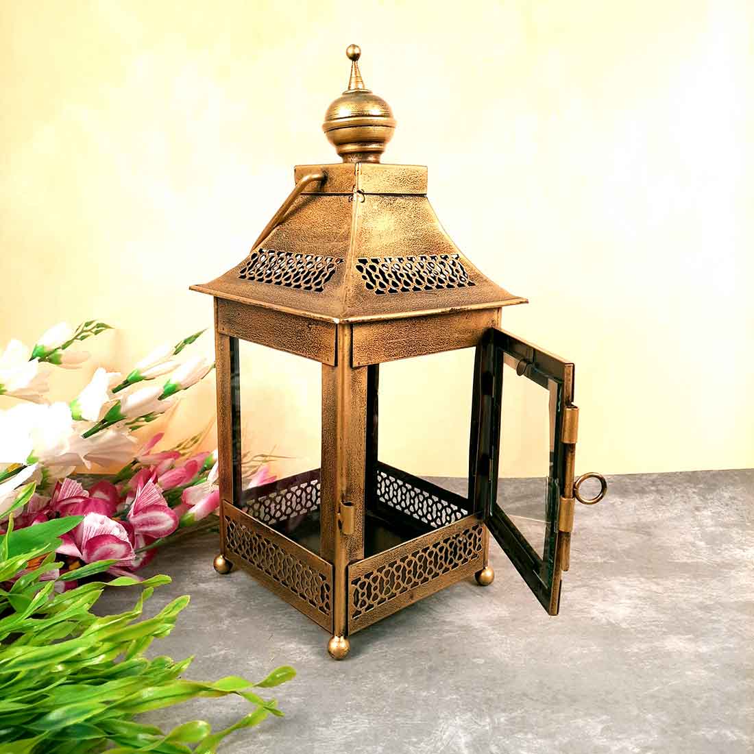 Lantern | Side Table Lamp - for Home Decor & Gifts - 16 inch - ApkaMart