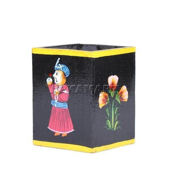 Wooden Pen Holder -Pen Pencil Holder -for Study Table - 4 Inch - ApkaMart