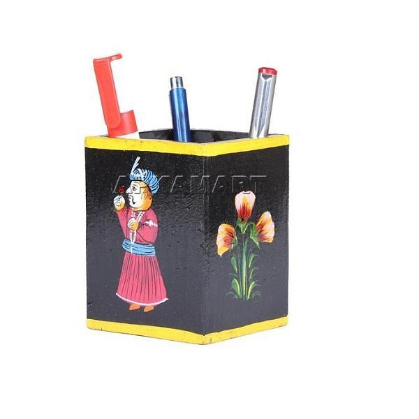 Wooden Pen Holder -Pen Pencil Holder -for Study Table - 4 Inch - ApkaMart