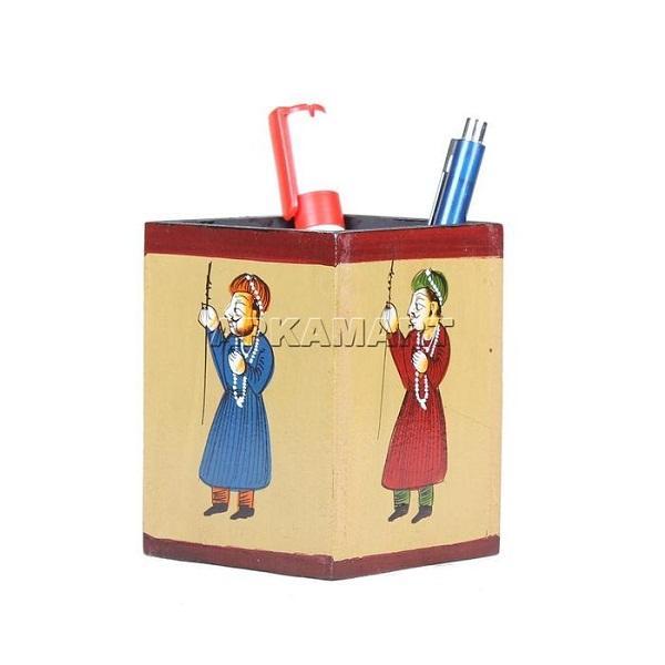 Wooden Pen Holder -Pen Pencil Holder -for Study Table - 4 Inch - ApkaMart