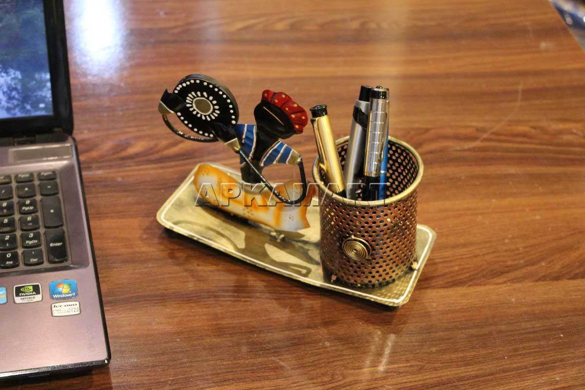 Showpiece Pen Holder | Desk Organizer - Musician Design - for Study Table - Set of 2 - ApkaMart
