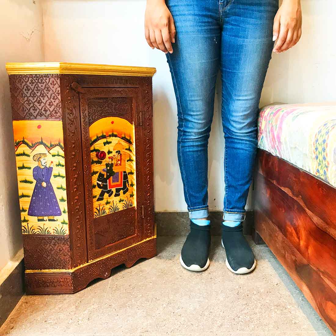 Almirah Corner Rack Corner | Tables for Living Room for Interiors Decor - 24 Inch - ApkaMart