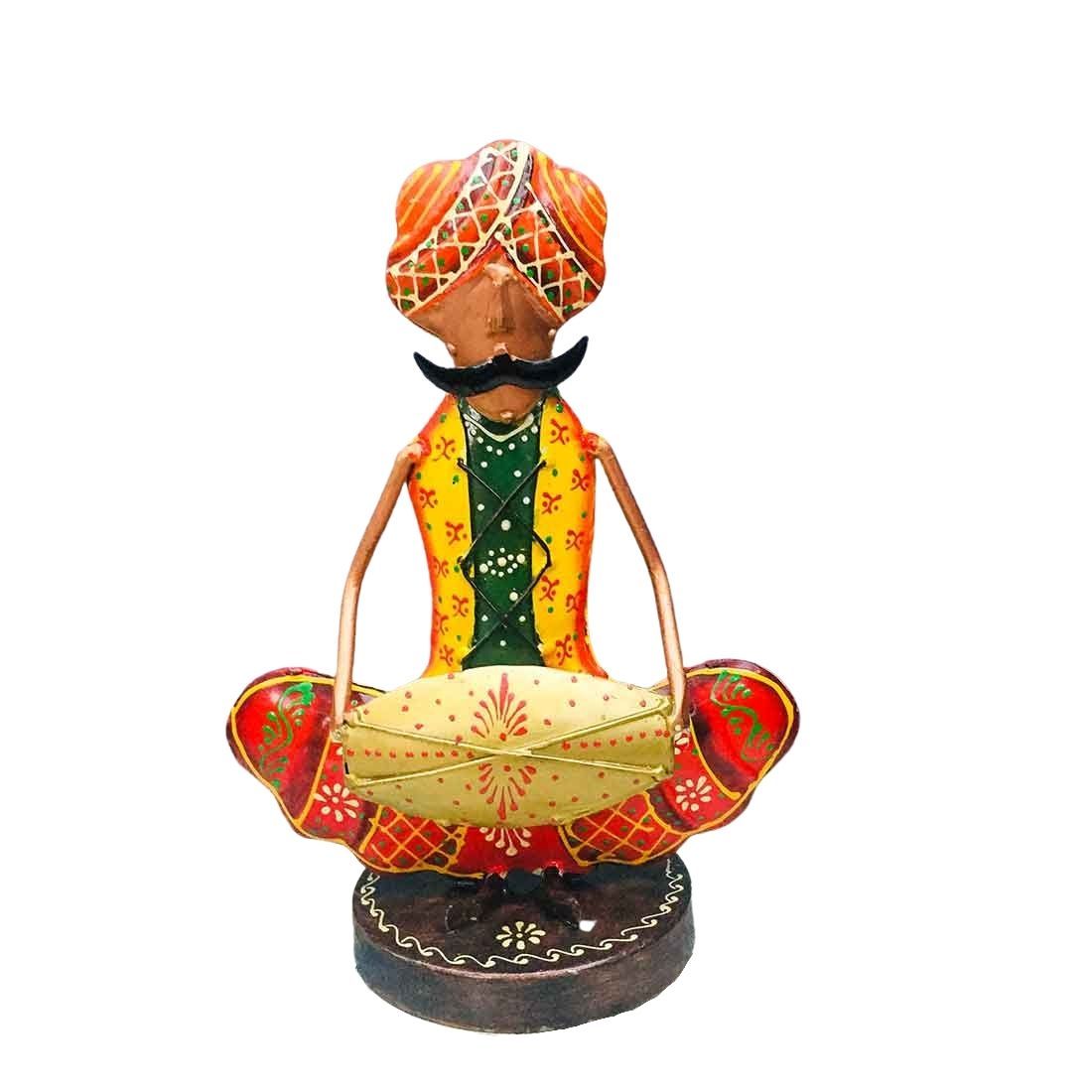 Musician Figurines - Musician Playing Dholak - 9 Inch - ApkaMart