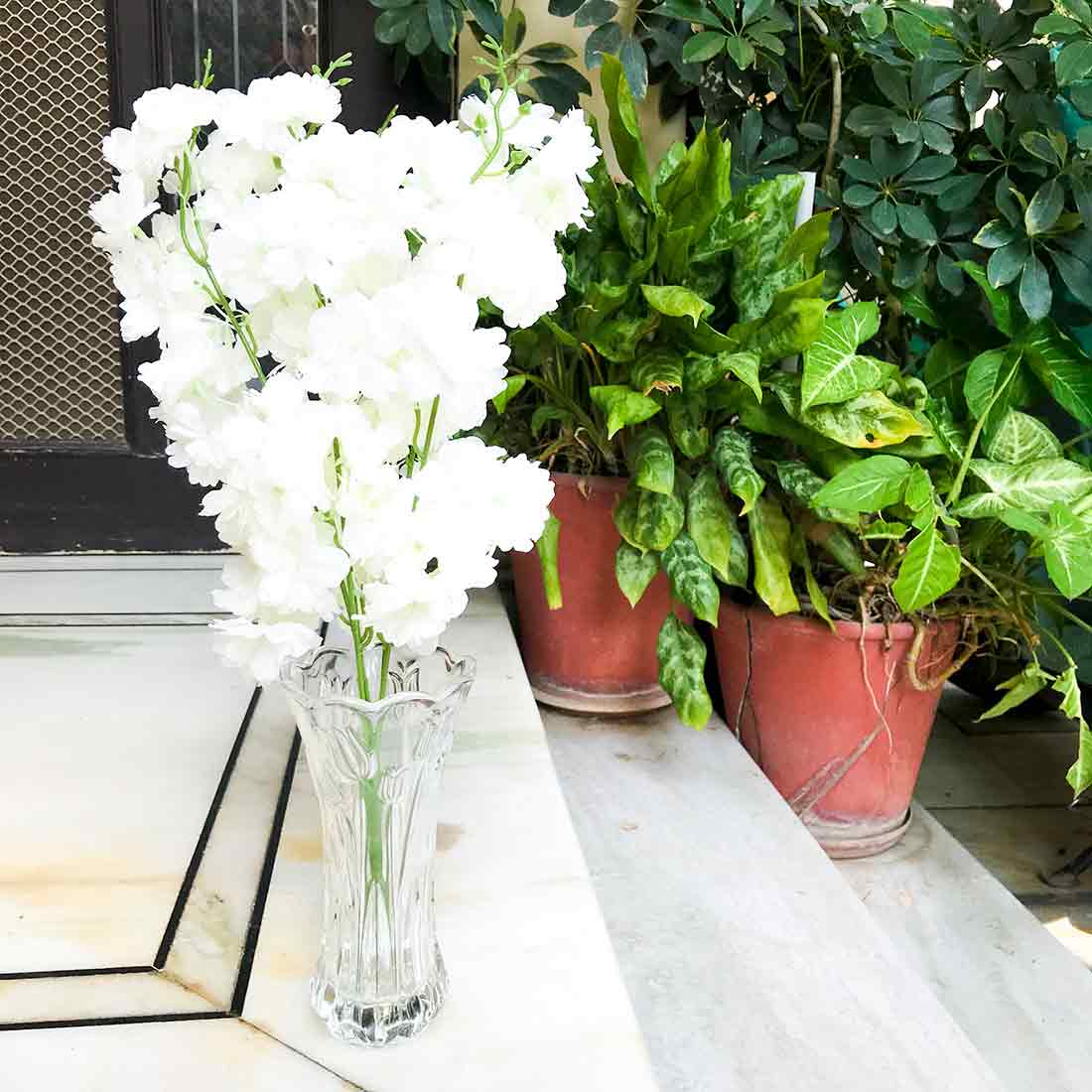 Artificial Flower Bouquet -White Flower - For Home & Office Decor - ApkaMart