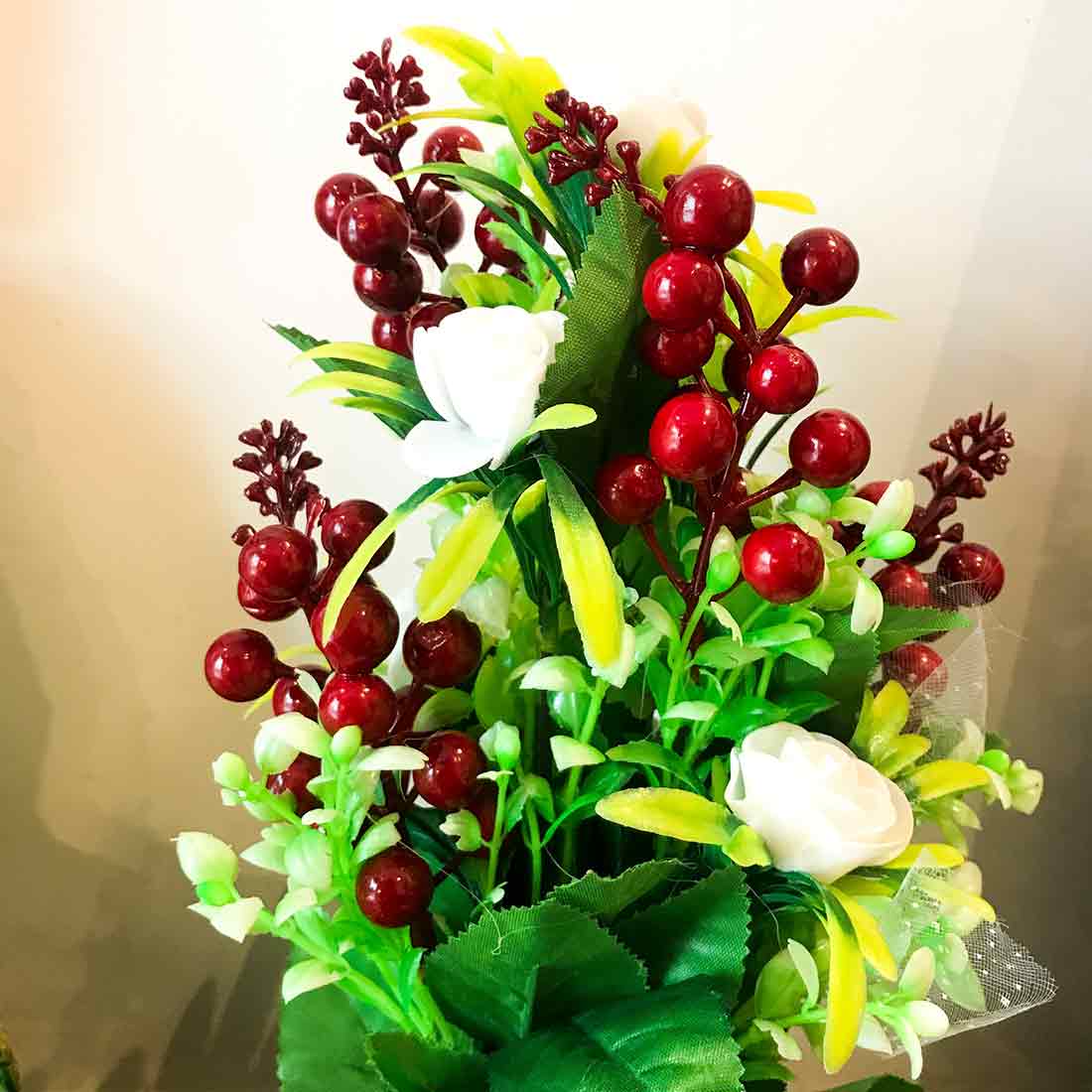 Artificial Roses - White Rose Flowers -For Home & Office Decor - ApkaMart