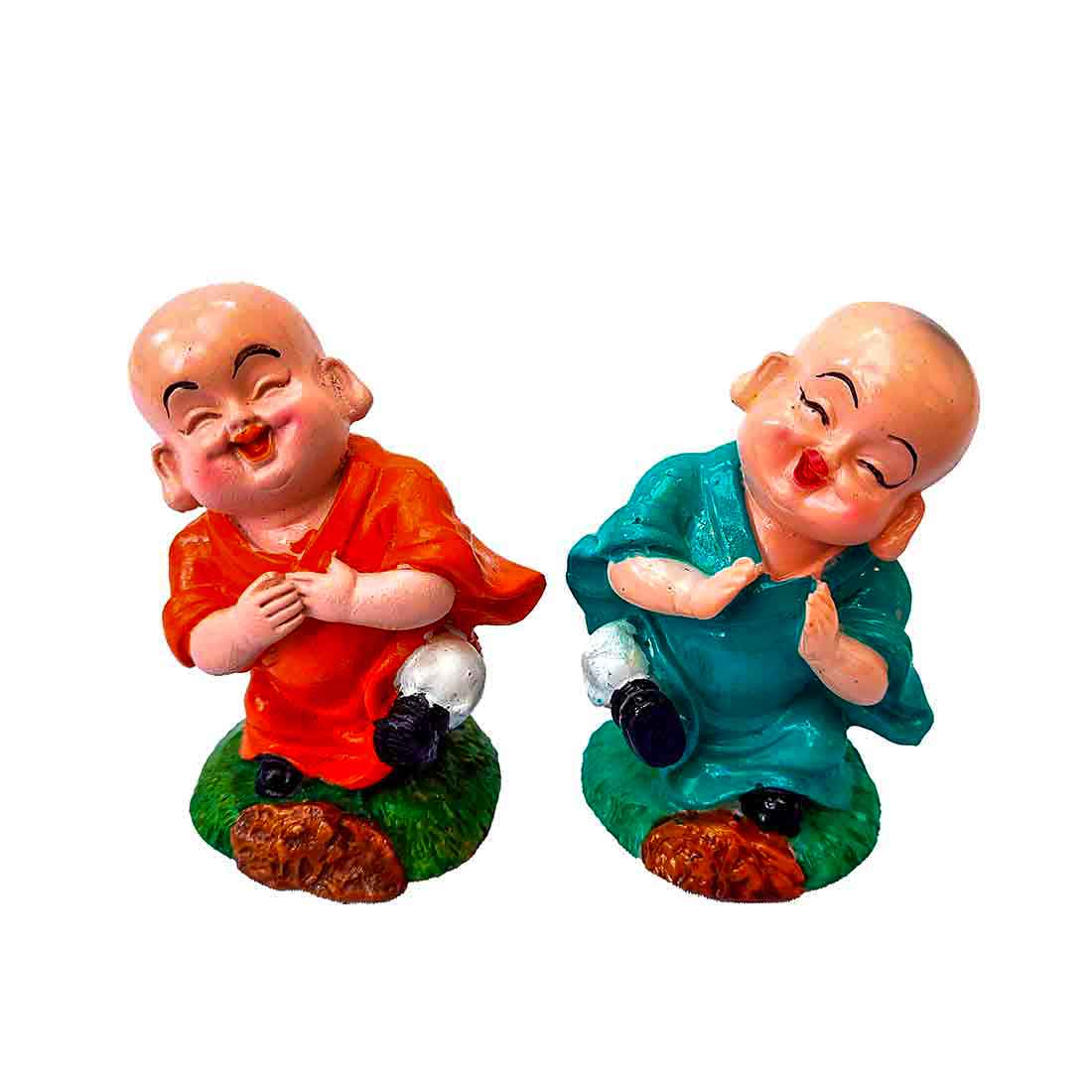 Baby Monk Showpiece - for Car Dashboard - 3 Inch - Set of 2 - ApkaMart