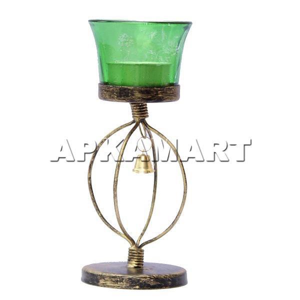 Glass Tea Light Holder - Candle Stand for Dining Table - 6 Inch - ApkaMart