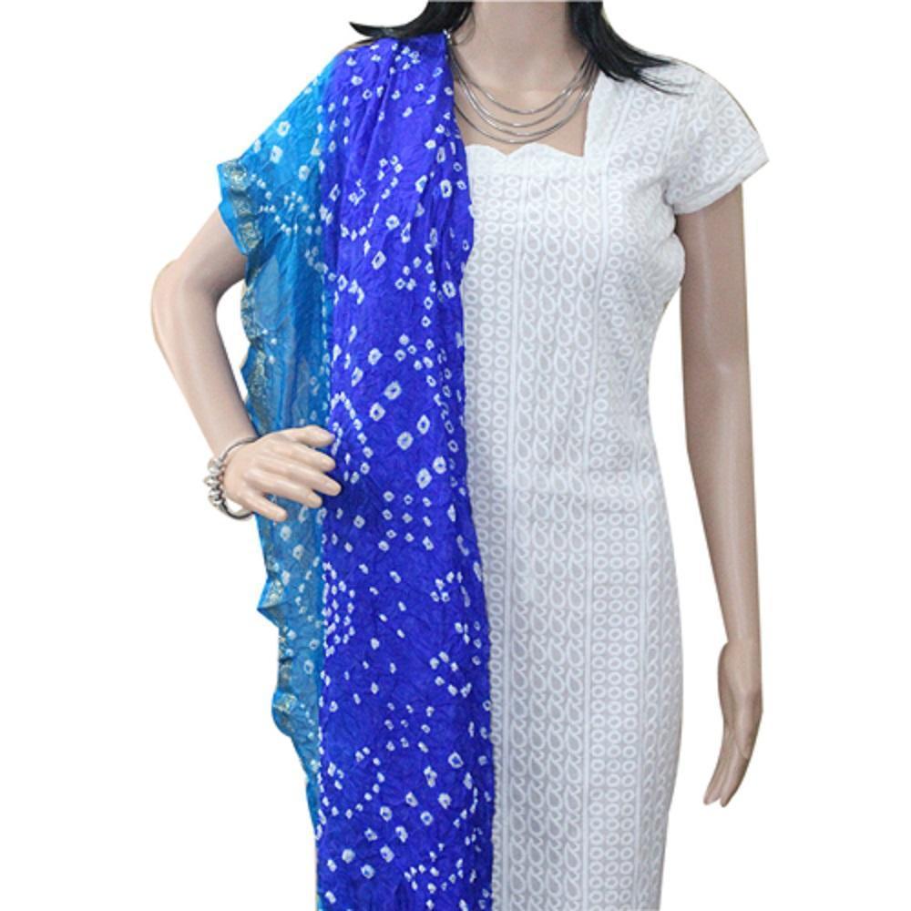 Blue Tie & Dye Dupatta - ApkaMart