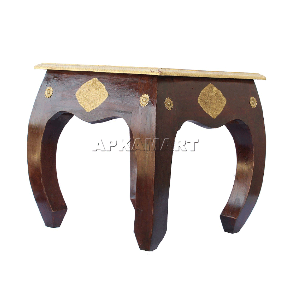 Brass Embellished Designer Coffee Table |Center Table for Living Room -16 Inch - ApkaMart