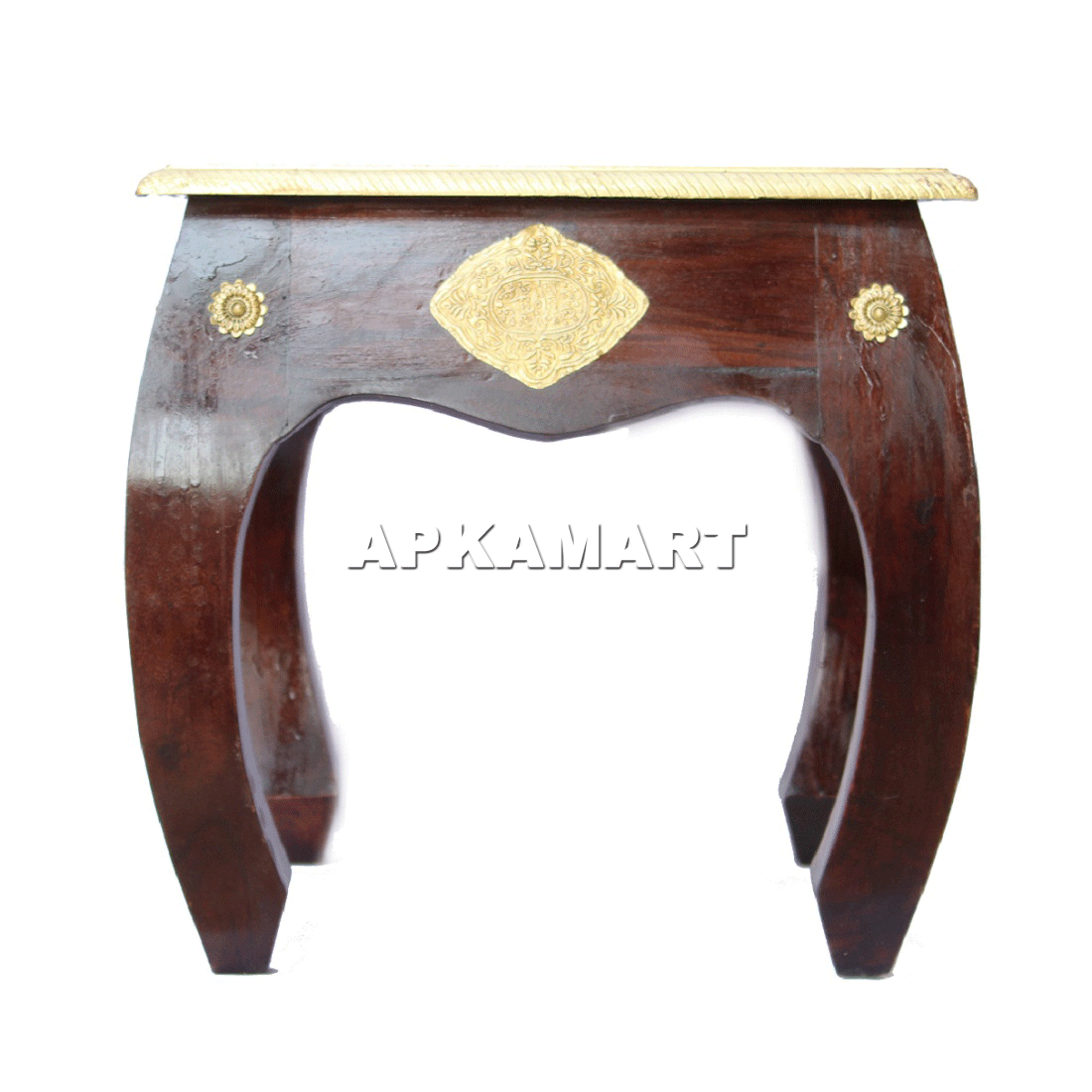 Brass Embellished Designer Coffee Table |Center Table for Living Room -16 Inch - ApkaMart