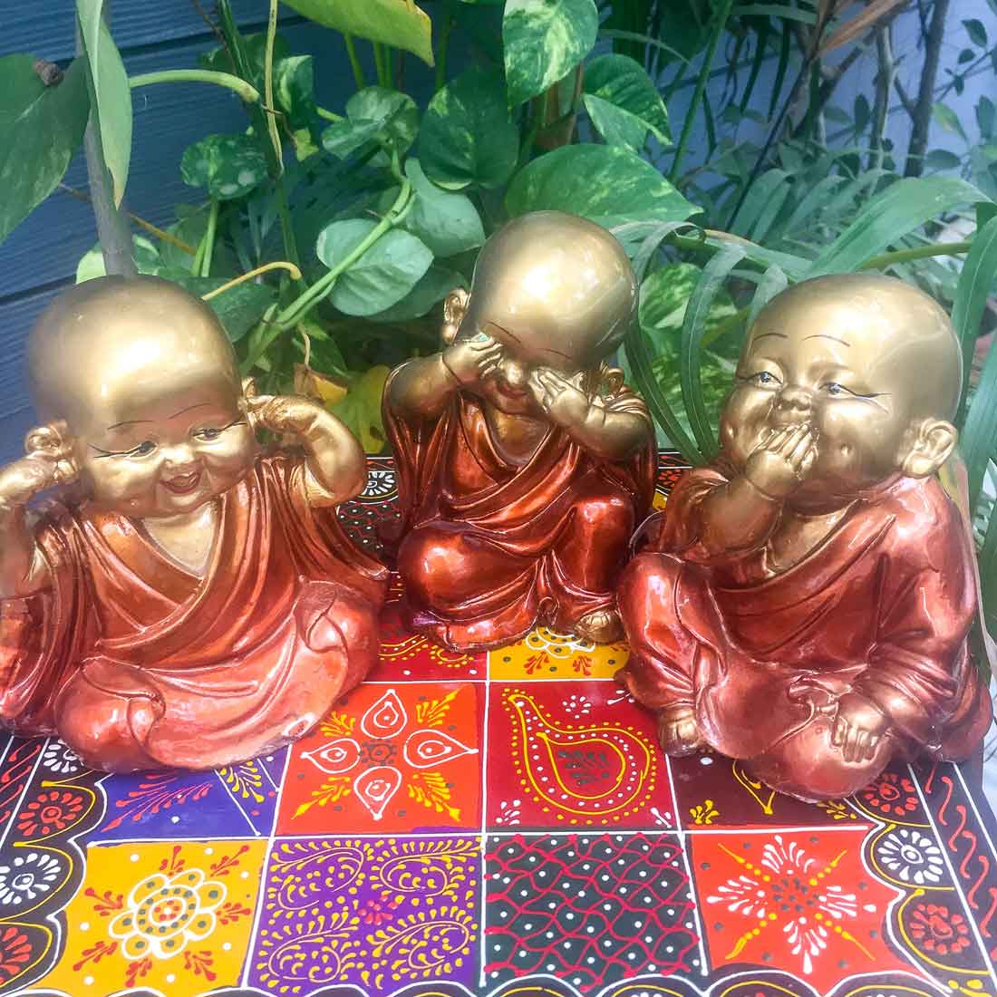 Baby Monk Showpiece - for Home & Garden Decor - Set of 3 - ApkaMart