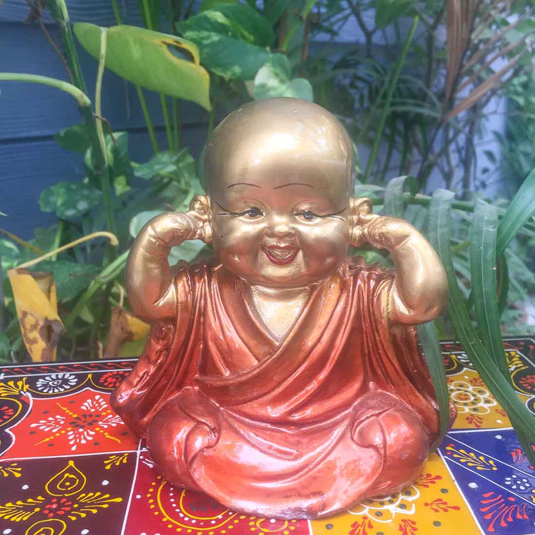 Baby Monk Showpiece - for Home & Garden Decor - Set of 3 - ApkaMart